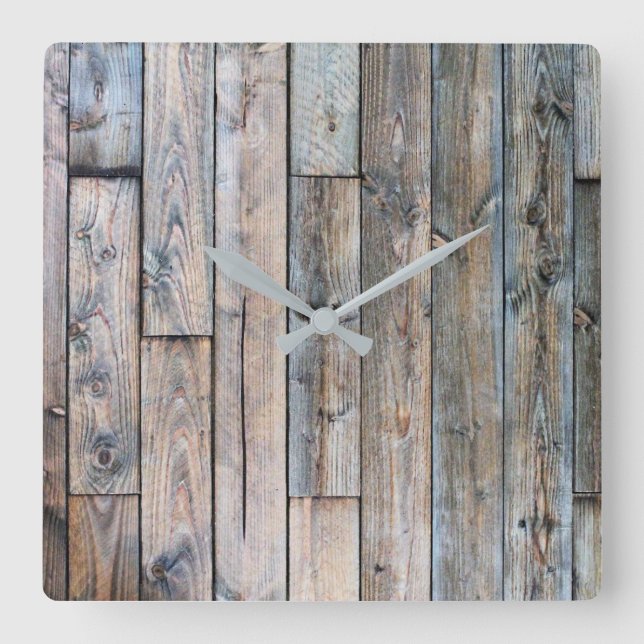 Horloge de mur en bois d'écorce rustique (Recto)