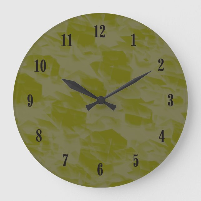 Horloge de Mur Vert Olive avec chiffres noirs (Recto)