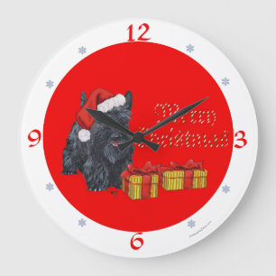 Horloge de Noël Scottish Terrier