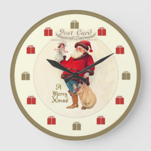 Horloge de Noël vierge - Père Noël avec poupée