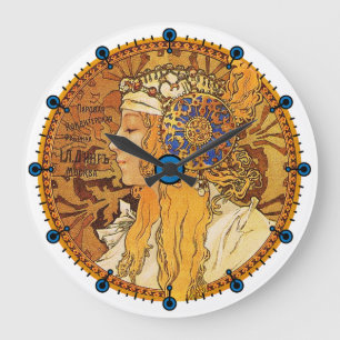 Horloge de Nouveau d'art d'Alphonse Mucha