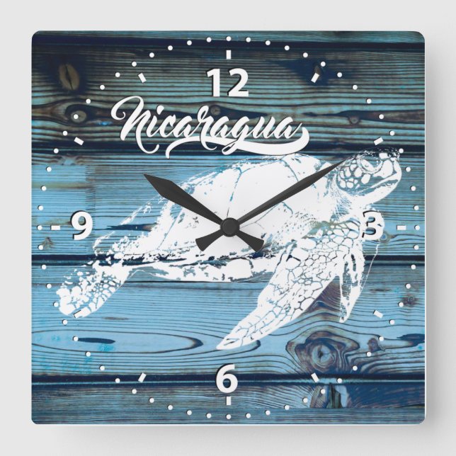 Horloge de paroi Nicaragua, Tortue (Recto)