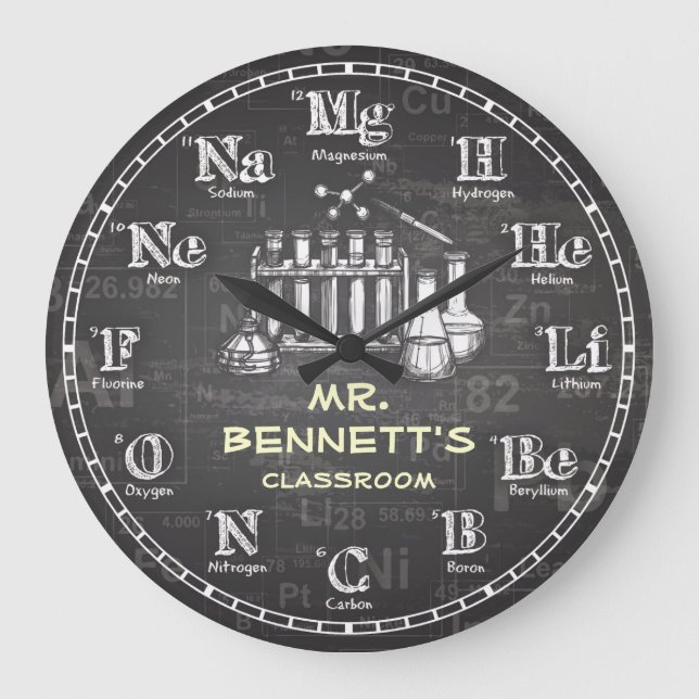 Horloge de Personalizable de tableau de la Science (Recto)