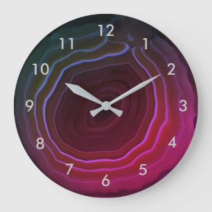 Horloge de pierre de rose de tranche d'agate avec