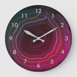 Horloge de pierre de rose de tranche d'agate avec