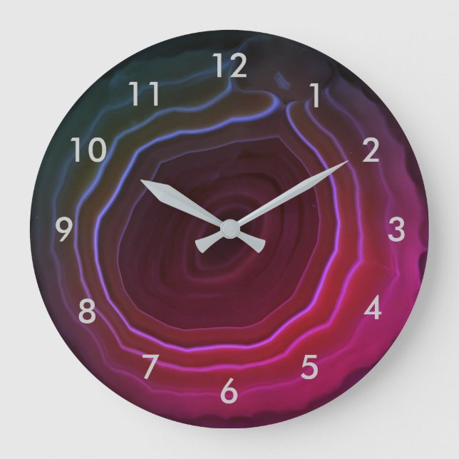 Horloge de pierre de rose de tranche d'agate avec (Recto)