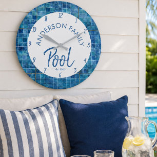 Horloge de piscine familiale personnalisée Décorat