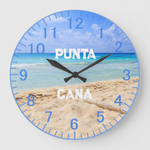 Horloge de plage de sable bleu personnalisé