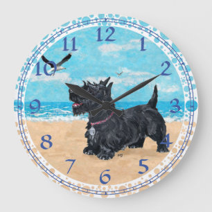 Horloge de plage Terrier Écossais PERSONNALISÉE