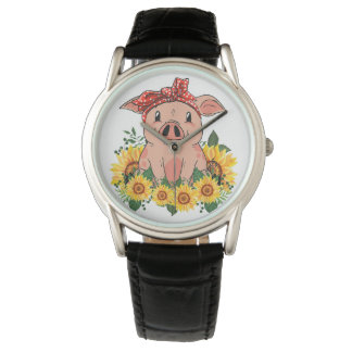 Horloge de porc Art mignon Pig Cadeaux Montre