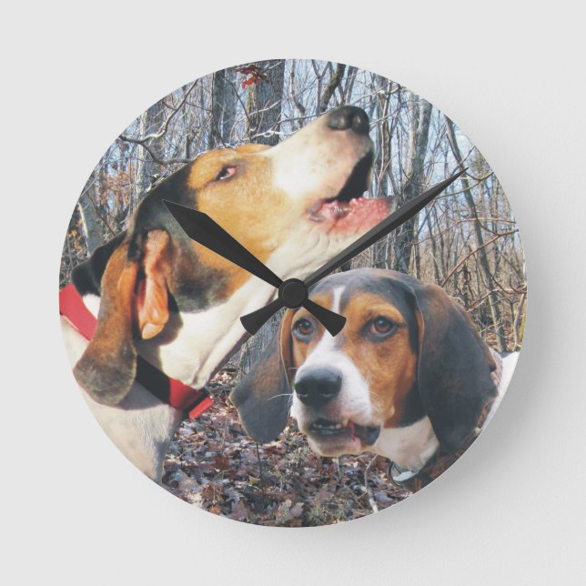 Horloge de région boisée de Coonhound de marcheur (Recto)