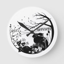 Horloge de silhouette de lièvres