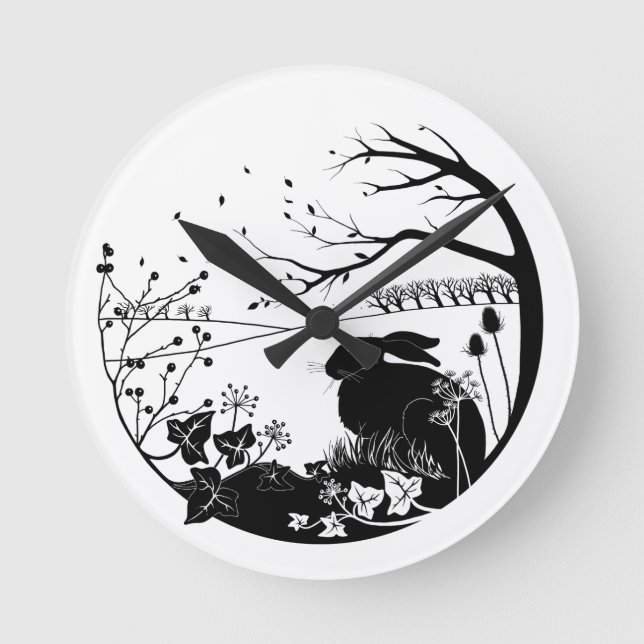 Horloge de silhouette de lièvres (Recto)