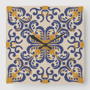 Horloge de style azulejo en céramique