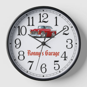 Horloge de voiture classique rouge et blanc Ronny'