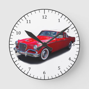 horloge de voiture rouge classique 1956