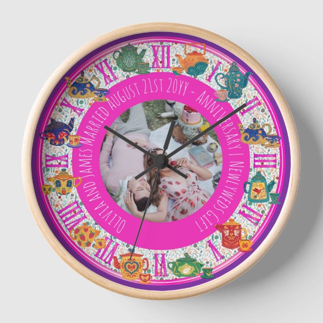 Horloge Décor de cuisine Maximaliste Hippy Photo N'IMPORTE (Recto)