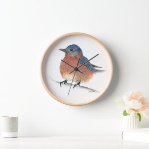 Horloge Décor du mur d'art de Bluebird
