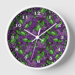 Horloge Décor Floral Lilac