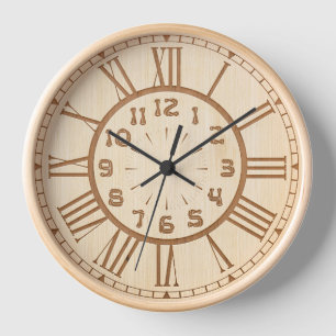 Horloge Décor unique bois OEuvre murale