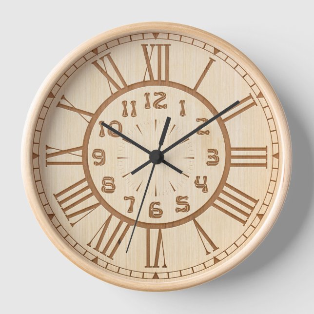 Horloge Décor unique bois OEuvre murale (Recto)