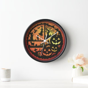 Horloge décorative murale d'Halloween