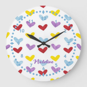 Horloge des Coeurs Pastel Sucré