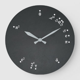 Horloge des constantes mathématiques (noir tableau