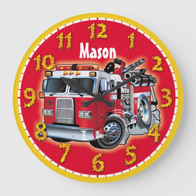 Horloge des enfants personnalisable du camion de m (Recto)