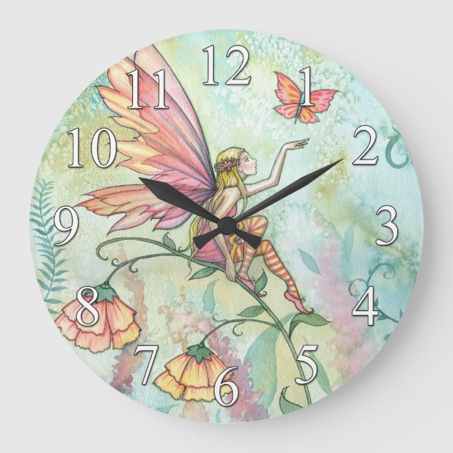 Horloge des fées et des papillons par Molly Harris (Recto)