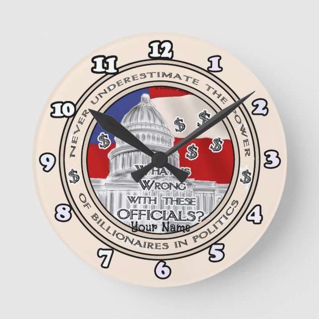 Horloge des milliardaires politiques (Recto)