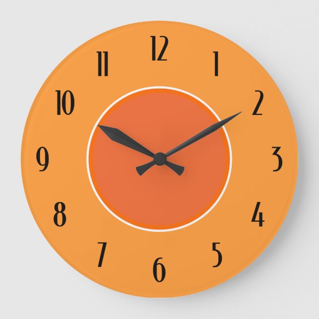 Horloge des nombres noirs orange clair et foncé (Recto)