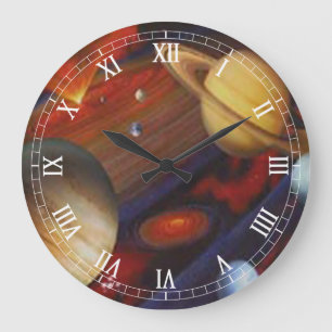 Horloge des nombres romains ronds de l'espace