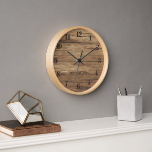 Horloge Design en bois de grange