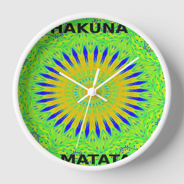 Horloge Design Motif africain en vert et en or (Recto)