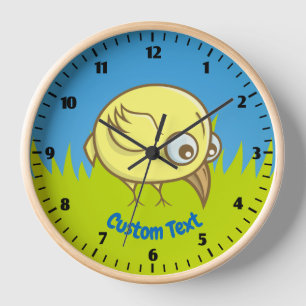 Horloge Dessin d'oiseau jaune