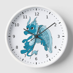 Horloge Dessin du Dragon Bleu