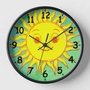 Horloge Dessin Sunshine Happy Face Sketch