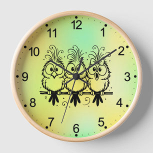 Horloge Dessins Animés Oiseaux Drôles-56456