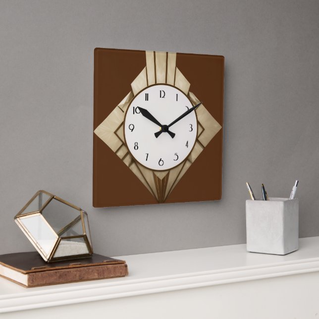 Horloge diamant géométrique minimaliste Art Déco B (Bureau)