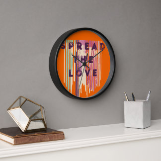 Horloge Diffuser L'Amour Fondu Couleurs Citations Positive