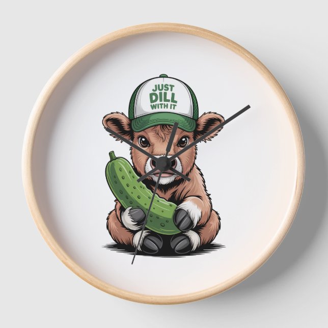 Horloge Dill avec It Cow, Drôle Pickle (Recto)