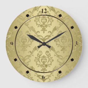 Horloge d'impression Antique Gold Damas