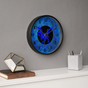 Horloge Dinosaure bleu caché
