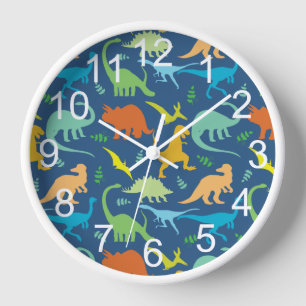 Horloge Dinosaure Coloré Avec Nombres