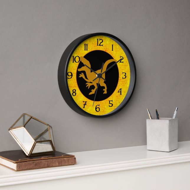 Horloge Dinosaure d'or caché (Bureau)
