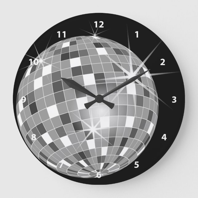 Horloge Disco Parties scintillant Argent Funky (Recto)