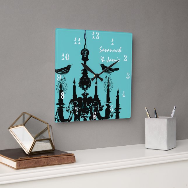 Horloge d'oiseau jaune moutarde personnalisée (Bureau)