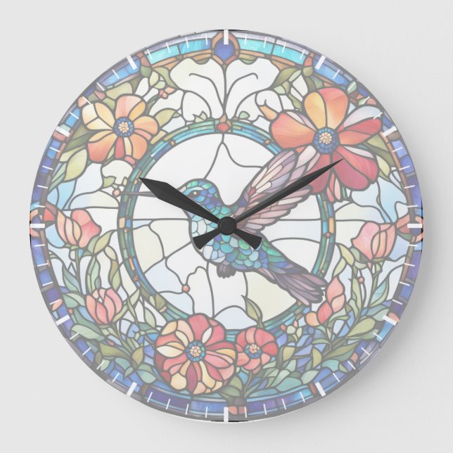 Horloge d'oiseaux en verre de colibri (pas de chif (Recto)