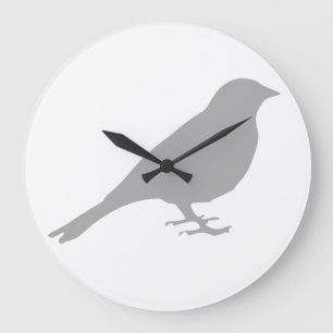 Horloge d'oiseaux gris